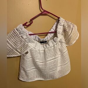 Nicholas white lattice cut out blouse 6